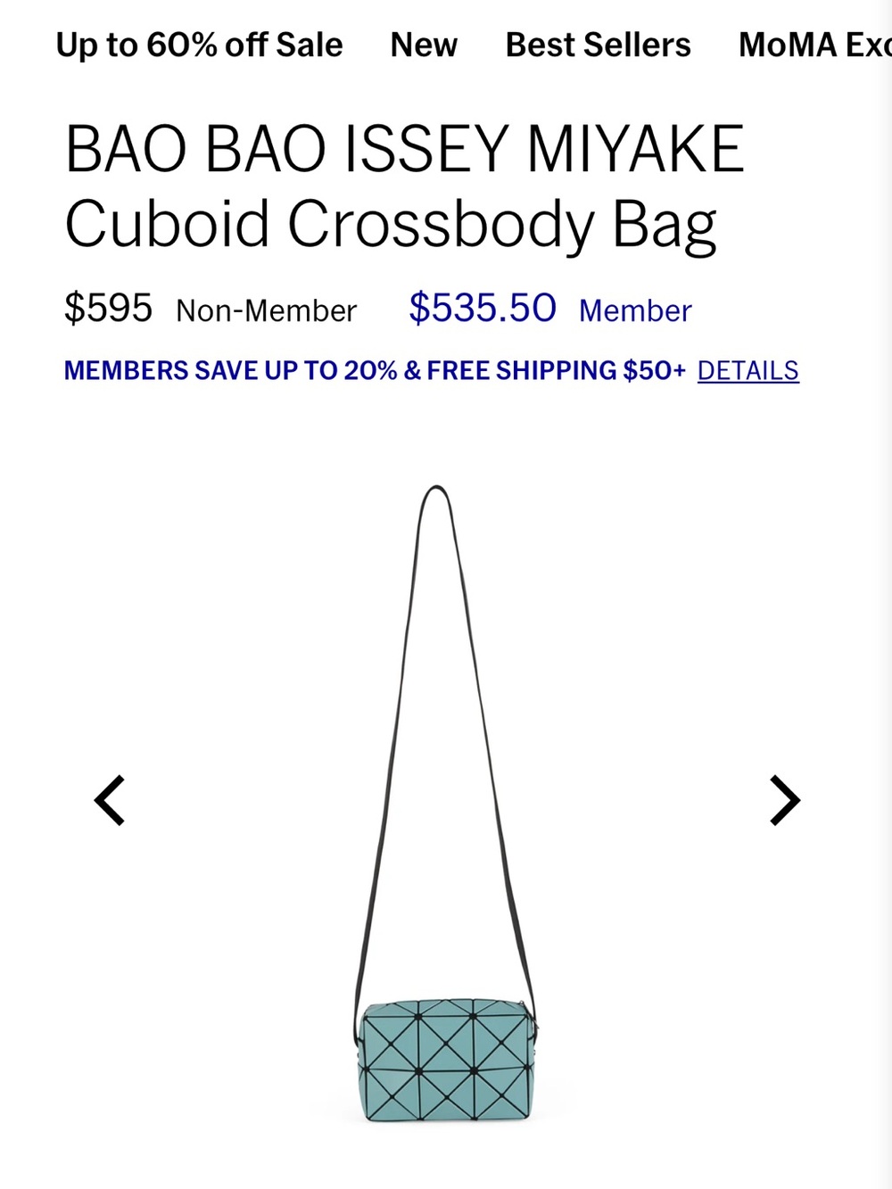 Issey Miyake Teal Geometric Crossbody Bag